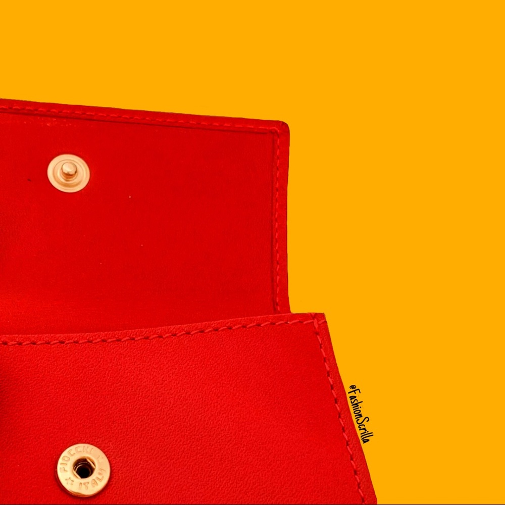 Celine RARE Vintage Orange Red Leather Micro Mini Purse - Picture 3 of 5